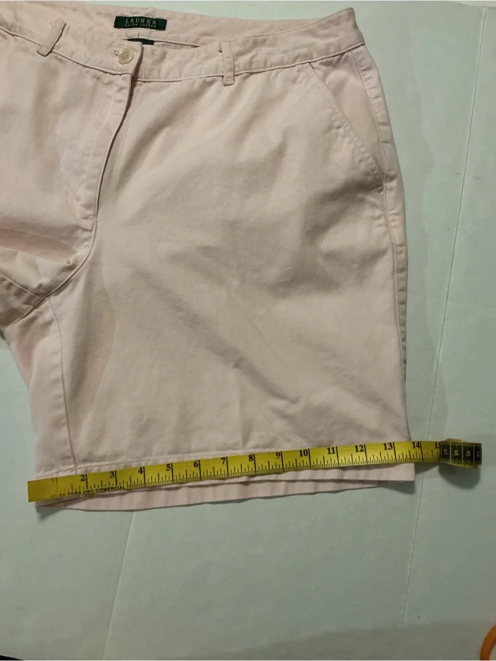 Lauren Ralph Lauren Women’s Twill Chino Shorts Light Pink High-Rise